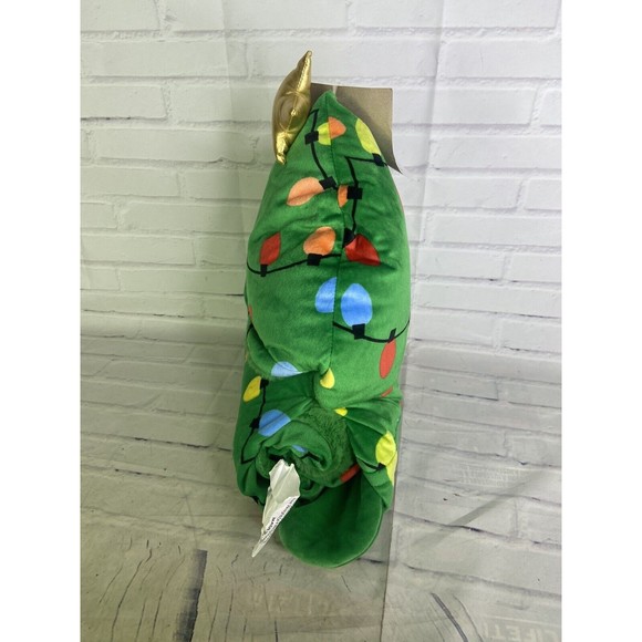 Pillowfort Christmas Tree Hooded Blanket Soft Plush Green Ornaments NEW - Picture 6 of 6
